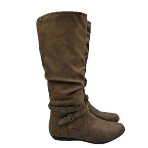Cliffs by White Mountain Boots Womens Size 7.5M Brown Tall Franka Knee High Heel
